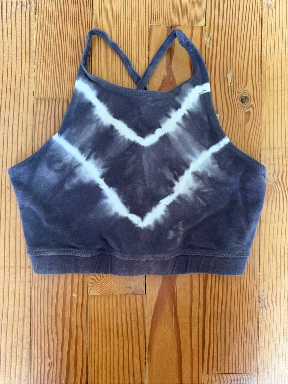 Electric & Rose Dark Grey and White Tie-Dye High Neck Sports Bralette